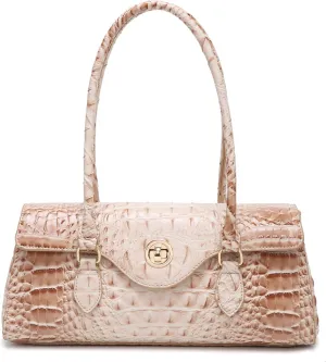 Leather Crocodile Pattern Top Handle Handbag for Women High-value Satchel Tote Purse for Ladies