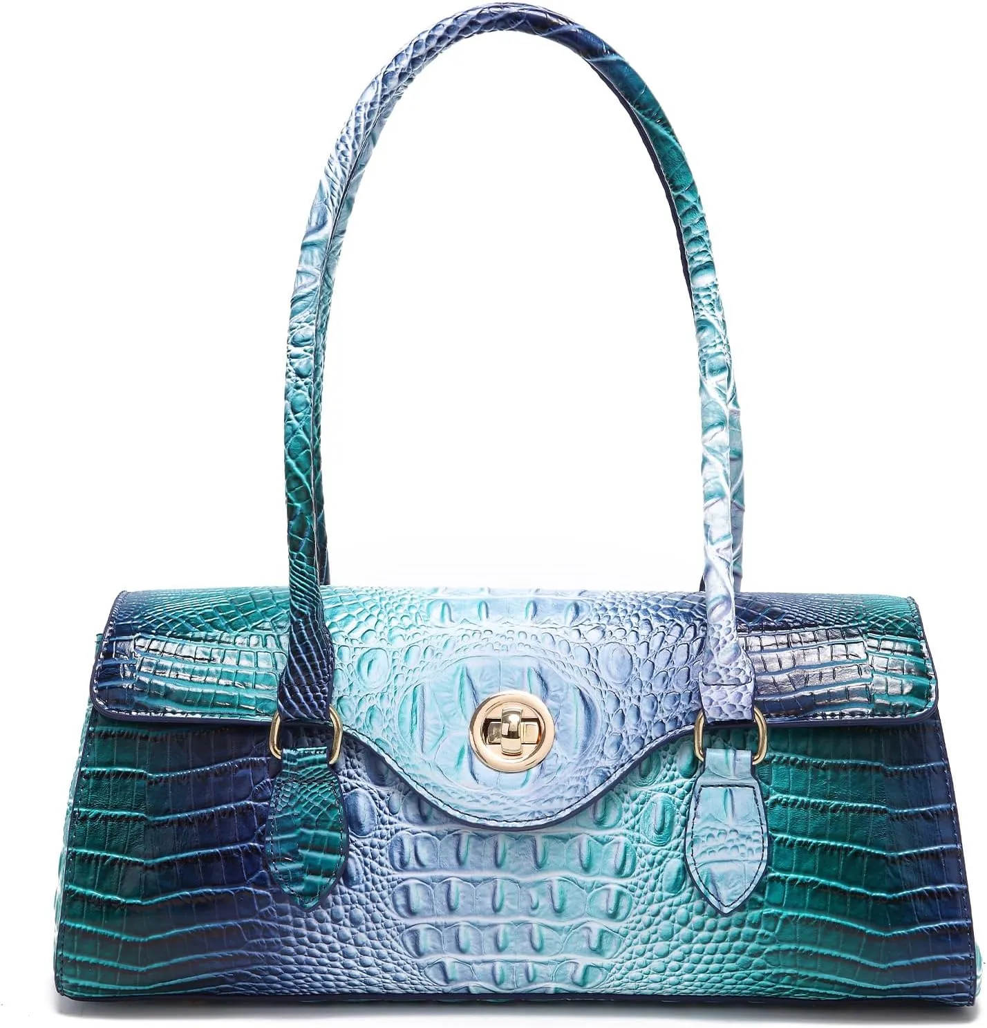 Leather Crocodile Pattern Top Handle Handbag for Women High-value Satchel Tote Purse for Ladies