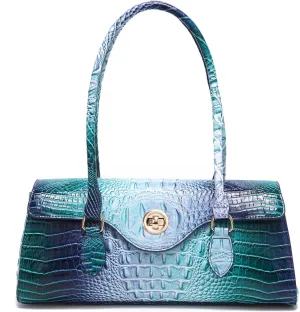 Leather Crocodile Pattern Top Handle Handbag for Women High-value Satchel Tote Purse for Ladies
