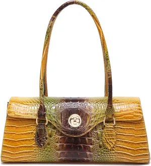 Leather Crocodile Pattern Top Handle Handbag for Women High-value Satchel Tote Purse for Ladies