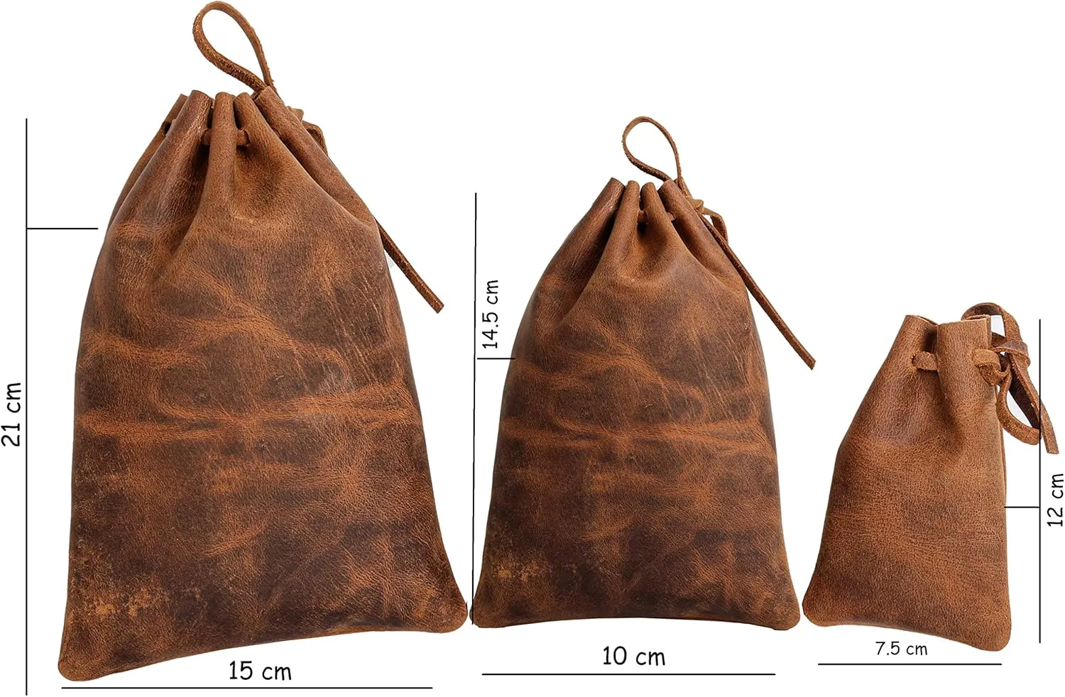 Leather Drawstring Pouch multipurpose Medieval coin waist bag