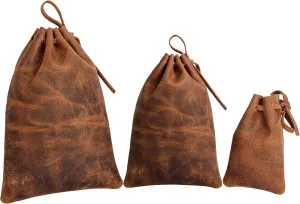 Leather Drawstring Pouch multipurpose Medieval coin waist bag
