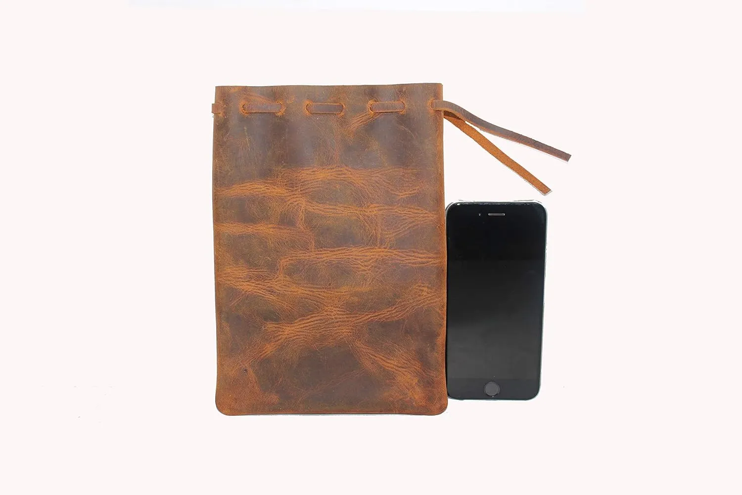 Leather Drawstring Pouch multipurpose Medieval coin waist bag