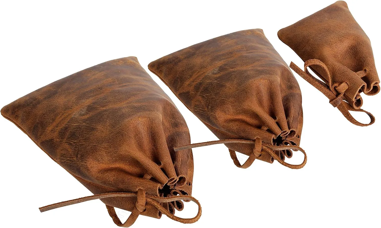 Leather Drawstring Pouch multipurpose Medieval coin waist bag