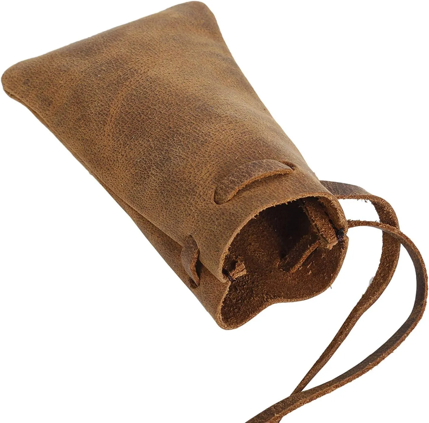 Leather Drawstring Pouch multipurpose Medieval coin waist bag