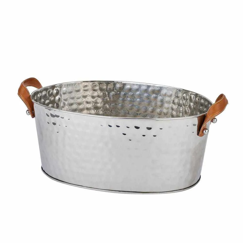 Leather Handled Champagne Coolers Silver