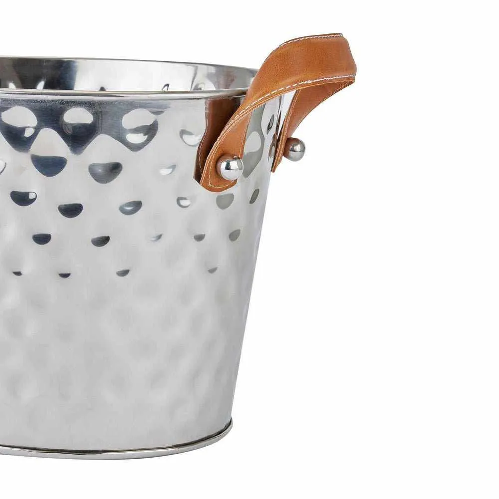 Leather Handled Champagne Coolers Silver