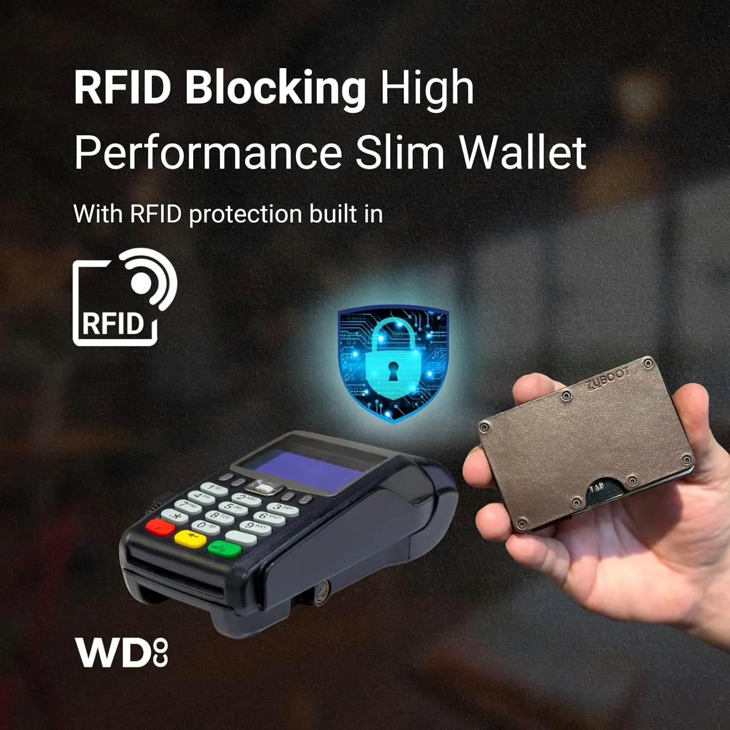 Leather RFID Wallet for Men – Slim Front Pocket Card Holder with Cash Strap – Soft Brown Leather, RFID-Blocking, Holds 16 Cards and Folded Bills (Brown Leather, Cash Strap)