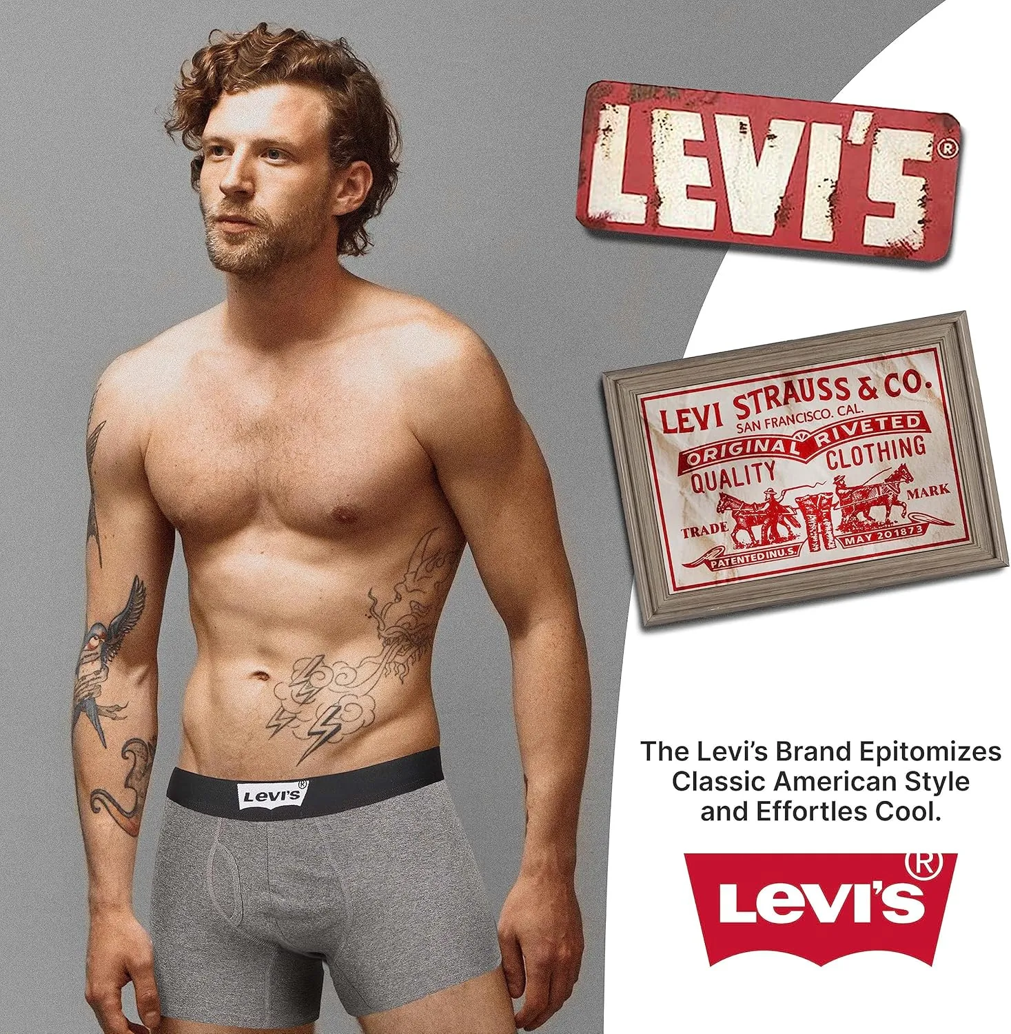 Levi's Mens Boxer Briefs Breathable Cotton Underwear for Men Pack of 6