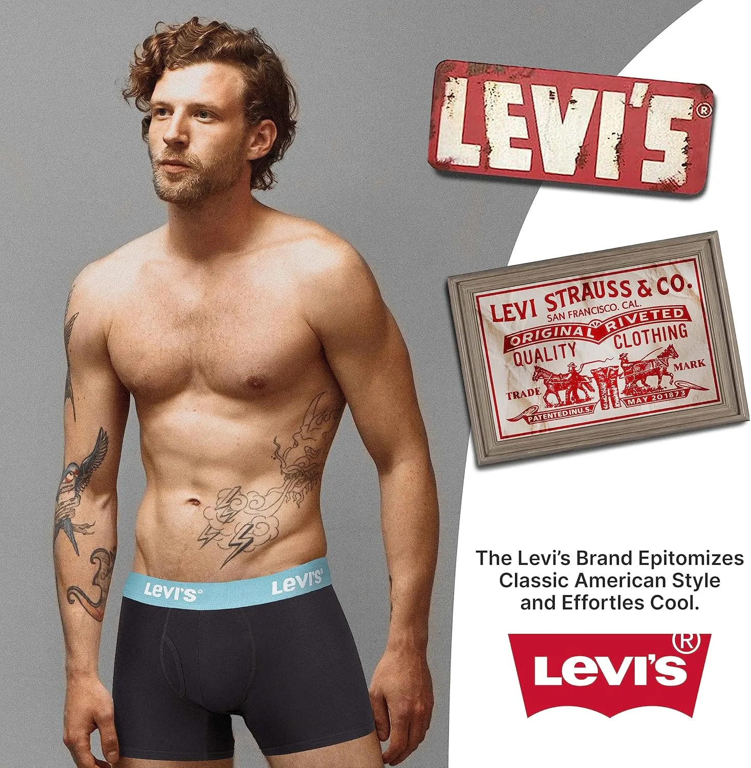Levi's Mens Boxer Briefs Breathable Cotton Underwear for Men Pack of 6