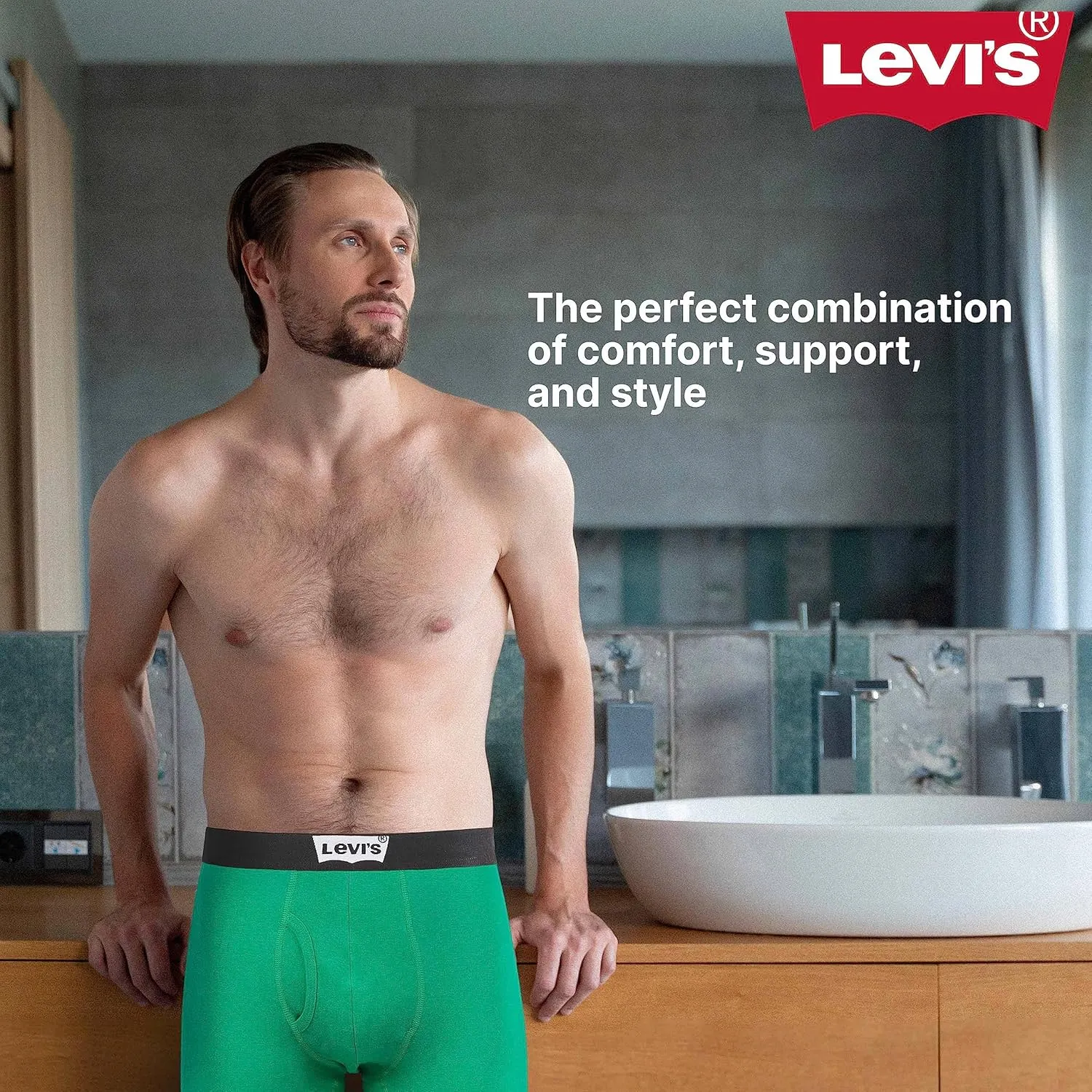 Levi's Mens Boxer Briefs Breathable Cotton Underwear for Men Pack of 6