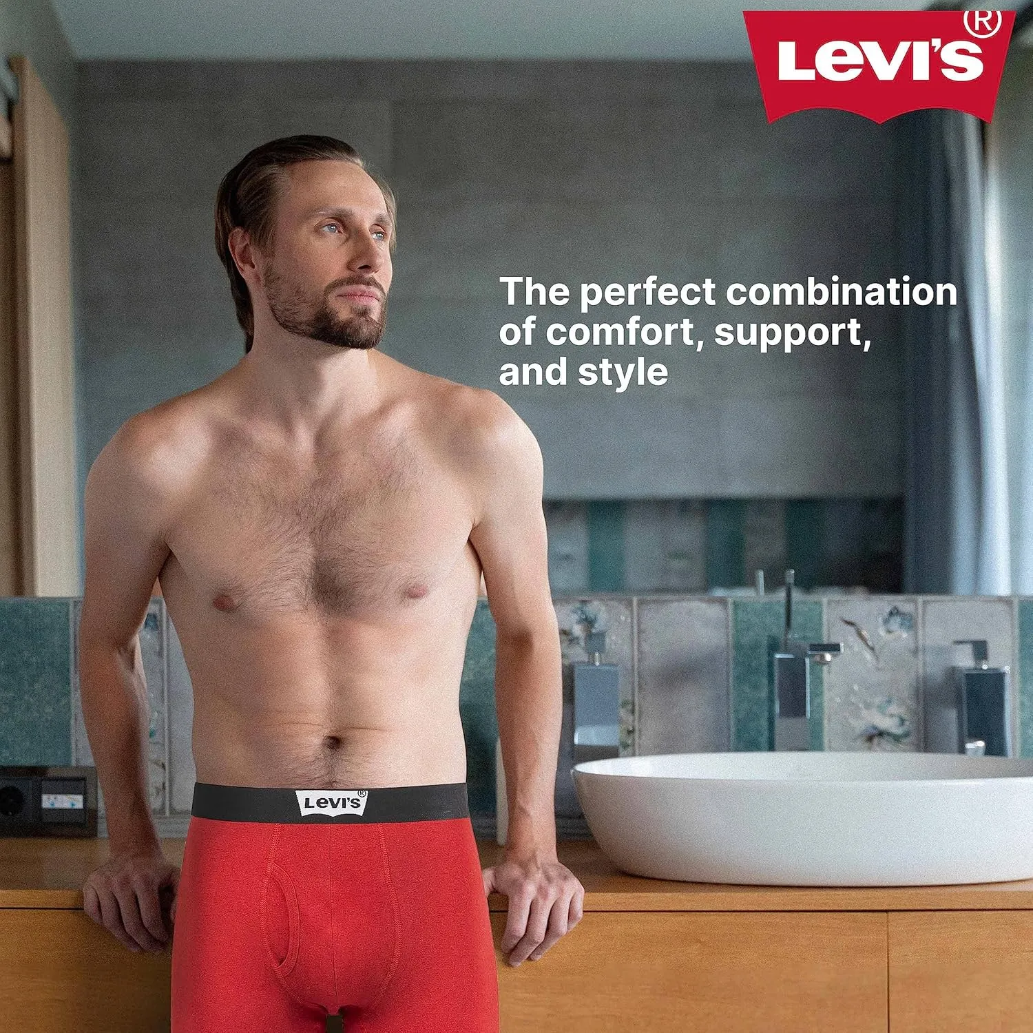 Levi's Mens Boxer Briefs Breathable Cotton Underwear for Men Pack of 6