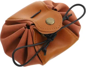LIFKOME Dice Bag Drawstring Faux Leather Pouch for Pocket Dice Small Organizer Bag Belt Pouch for Jewelry
