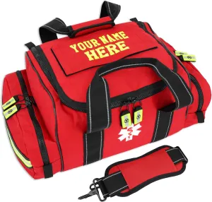 Lightning X Customizable Large EMT Medic First Responder EMS Trauma Jump Bag w/Embroidered Name - RED
