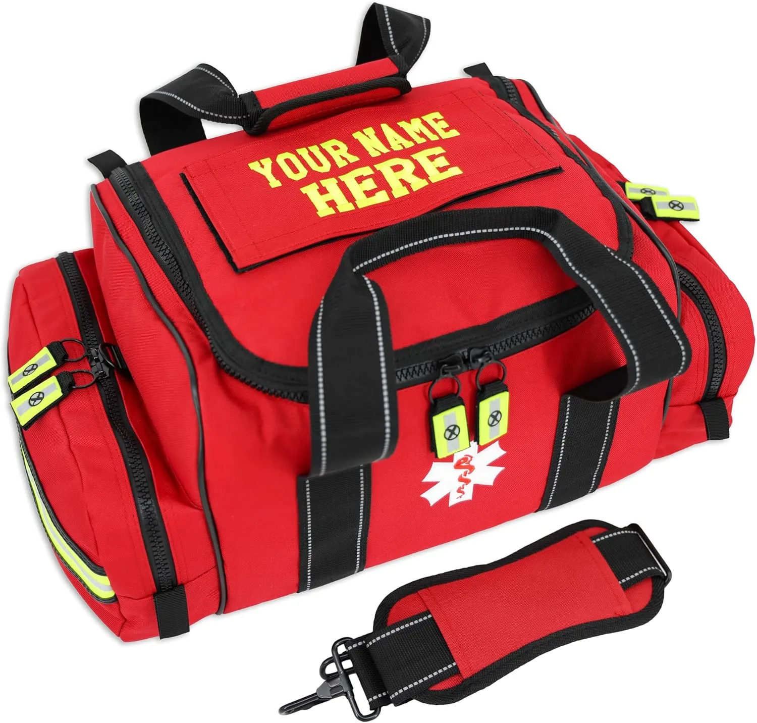 Lightning X Customizable Large EMT Medic First Responder EMS Trauma Jump Bag w/Embroidered Name - RED