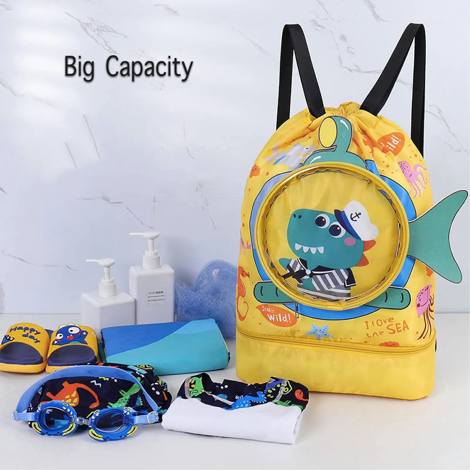 Lightweight Drawstring Gym Bag Swim Bags Yogo Backpack Waterproof Draw String Sackpack Beach Backpacks Sport Knapsack for Men Women Camping Hiking Shopping Swimming Dance Travel