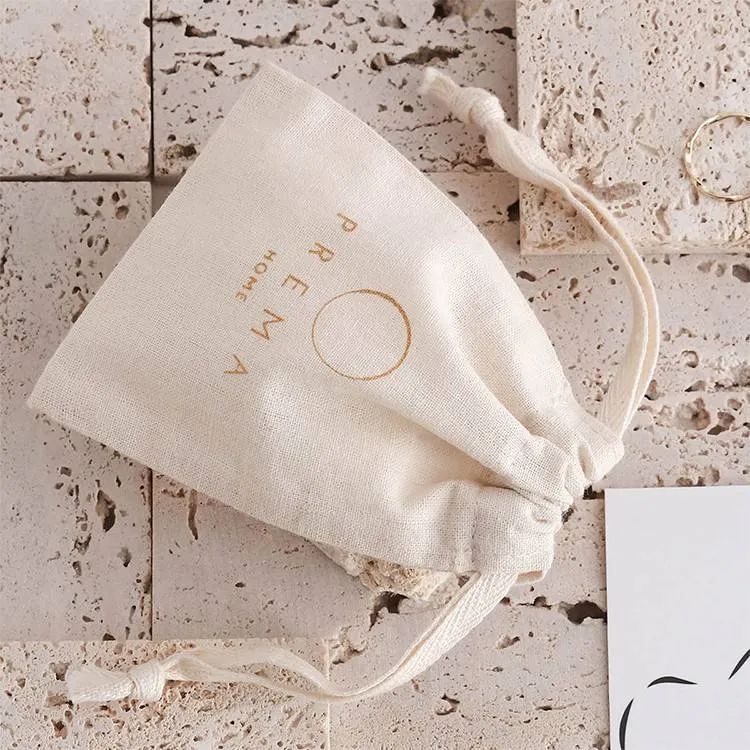 Lionwrapack cotton dust drawstring bags custom jewelry packaging pouch