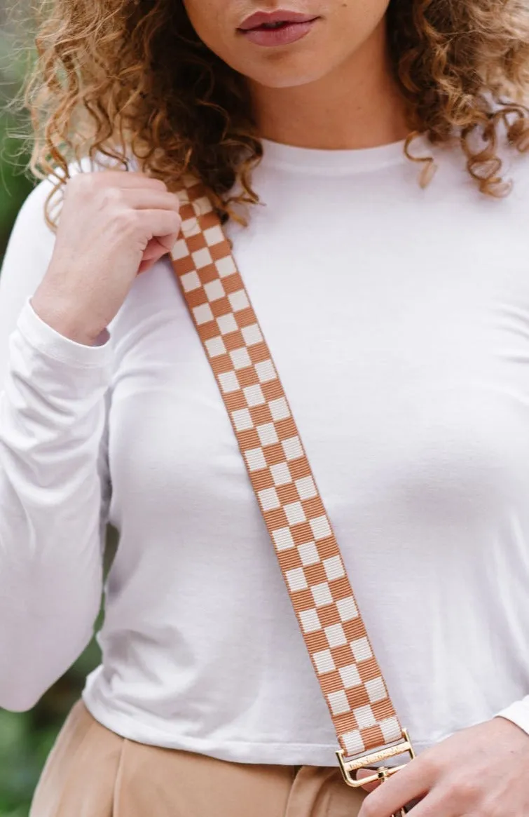 Lizzie Checkered Adjustable Bag Strap by modern chic