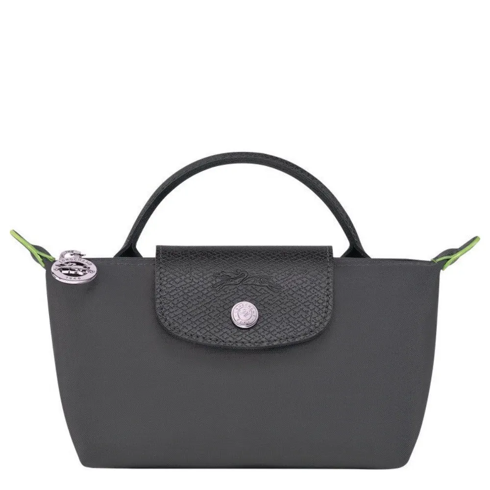 Longchamp Le Pliage Green Pouch with Handle