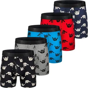 longfor Mens Boxer Briefs Cotton Underwear Comfy Breathable Tagless No Ride-up 6’’ Regular Leg Boxer Briefs with Fly Pack