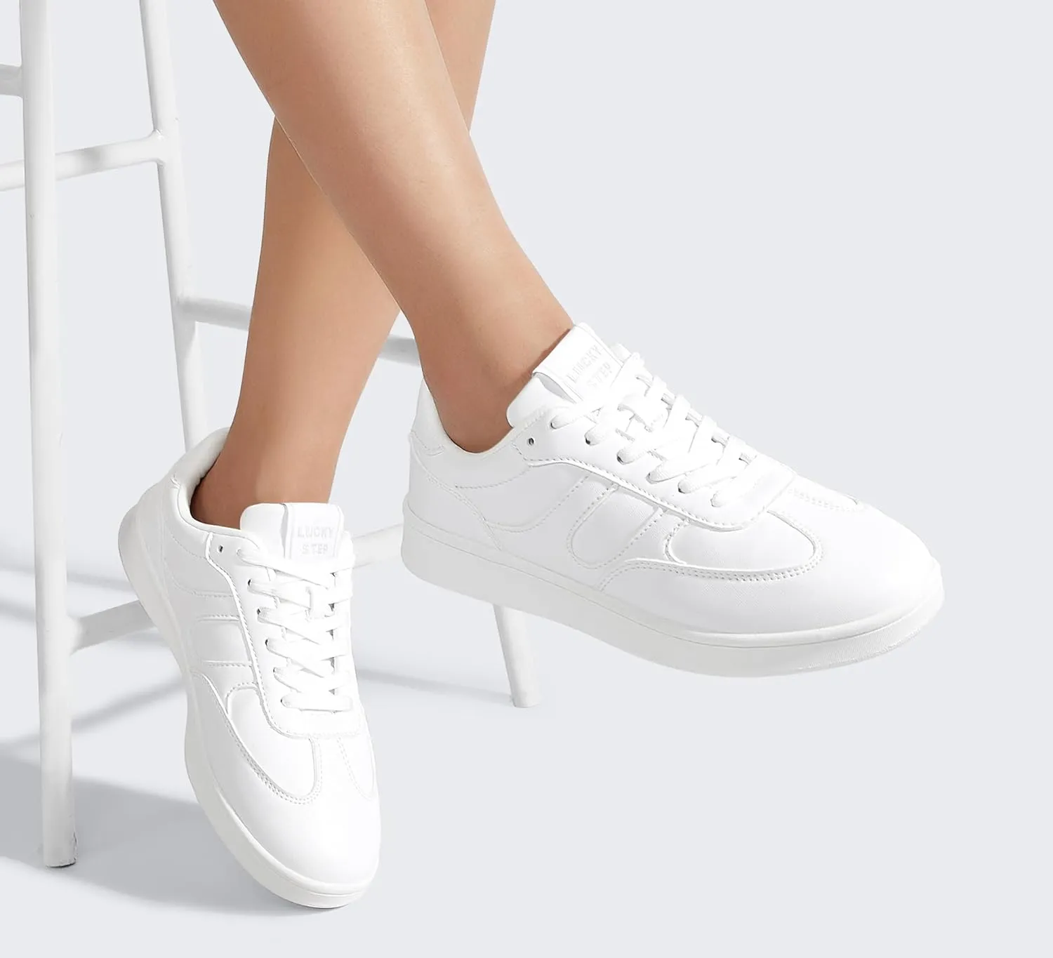 LUCKY STEP Women's Retro Fashion Sneakers Classic Casual Walking Shoes Non Slip Comfort Skate Shoes
