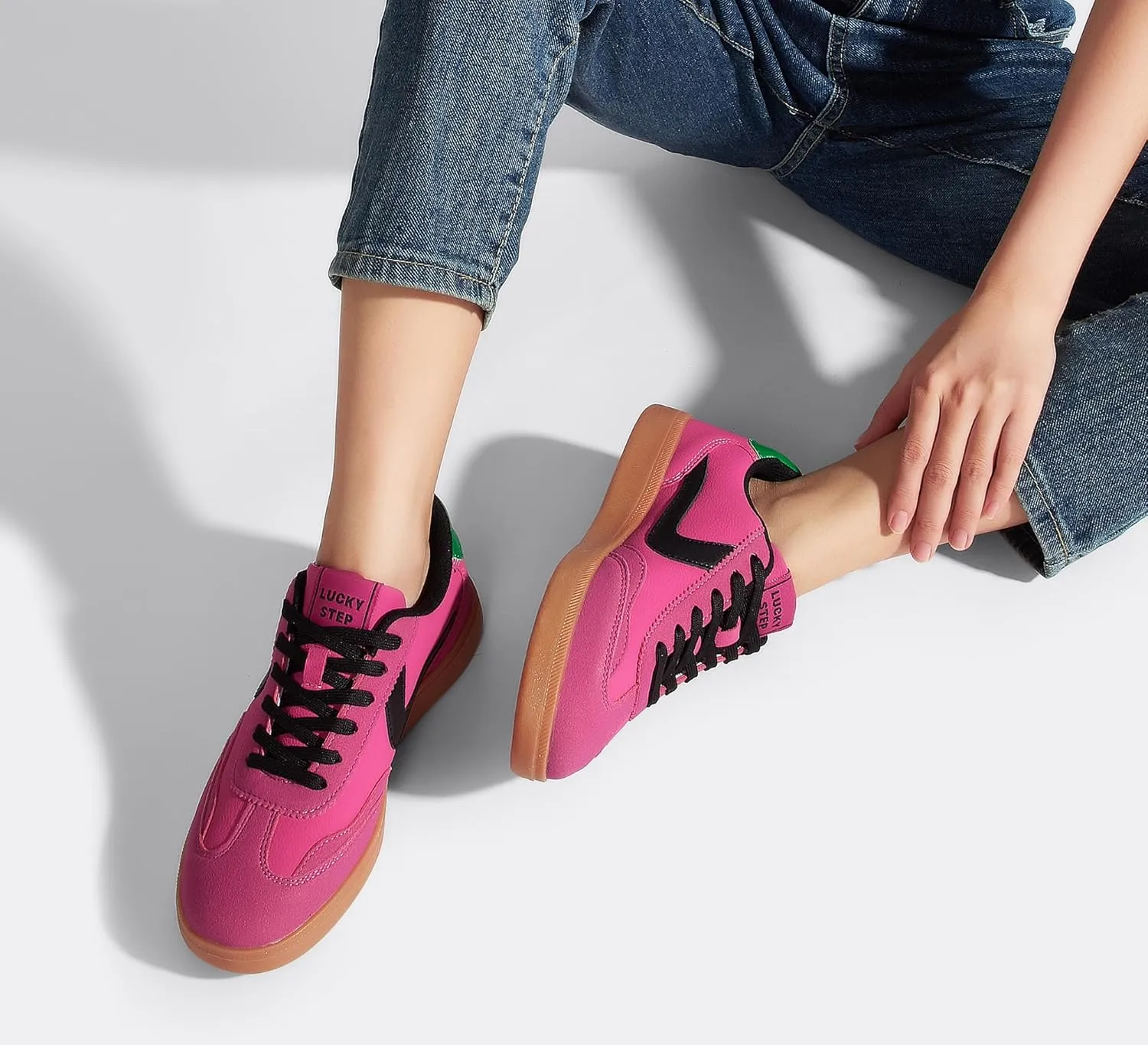 LUCKY STEP Women's Retro Fashion Sneakers Classic Casual Walking Shoes Non Slip Comfort Skate Shoes