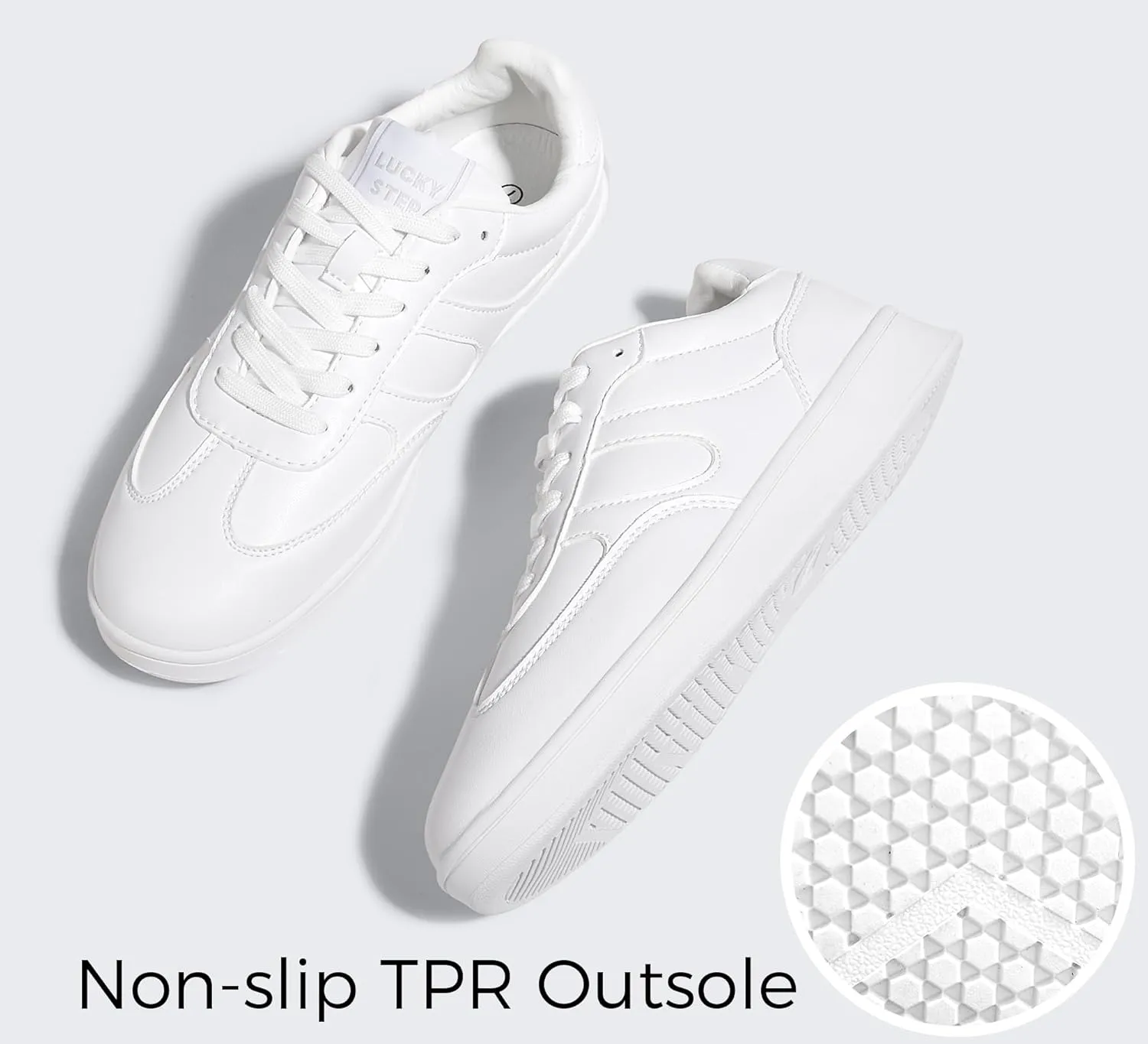 LUCKY STEP Women's Retro Fashion Sneakers Classic Casual Walking Shoes Non Slip Comfort Skate Shoes