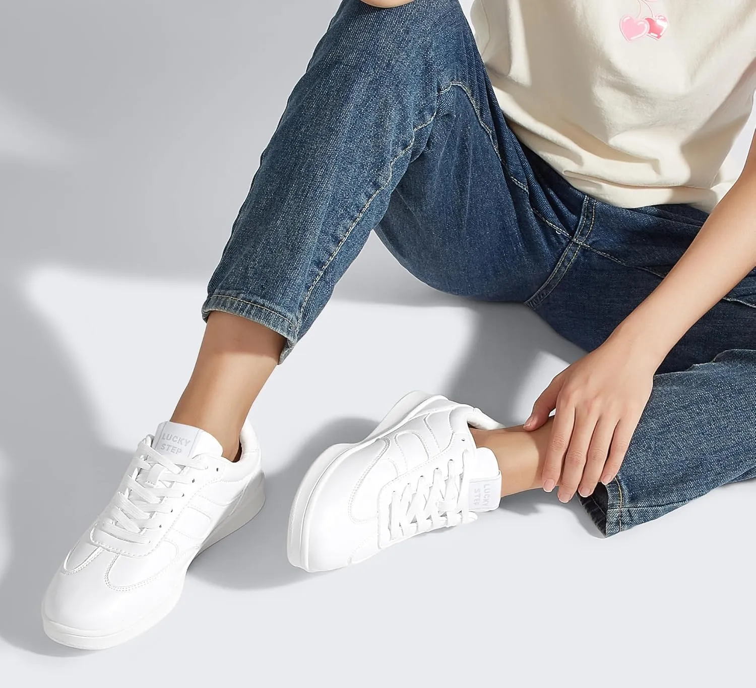 LUCKY STEP Women's Retro Fashion Sneakers Classic Casual Walking Shoes Non Slip Comfort Skate Shoes