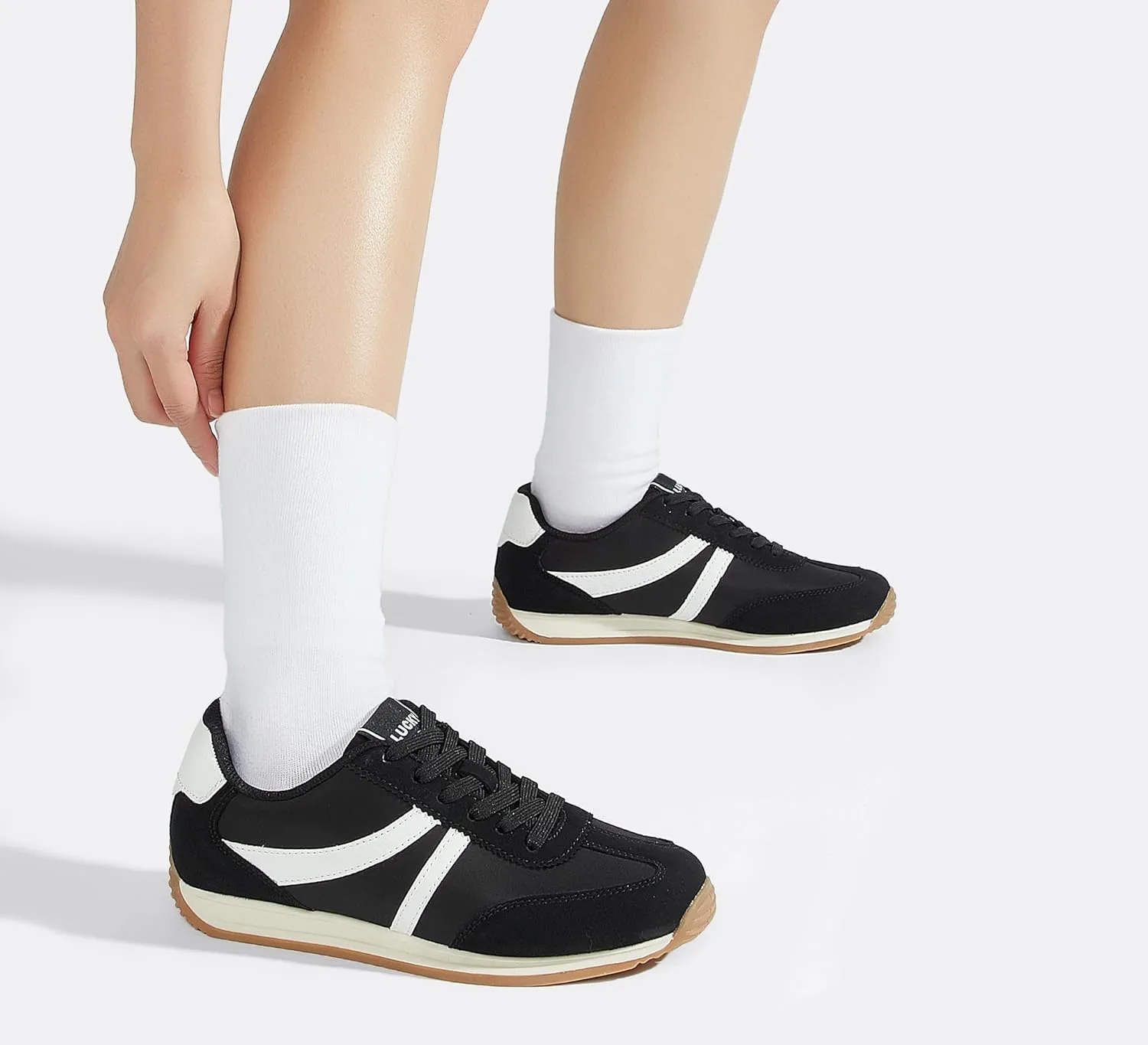 LUCKY STEP Women's Retro Fashion Sneakers Non Slip Comfortable Casual Running Shoes Breathable Classic Walking Trainers