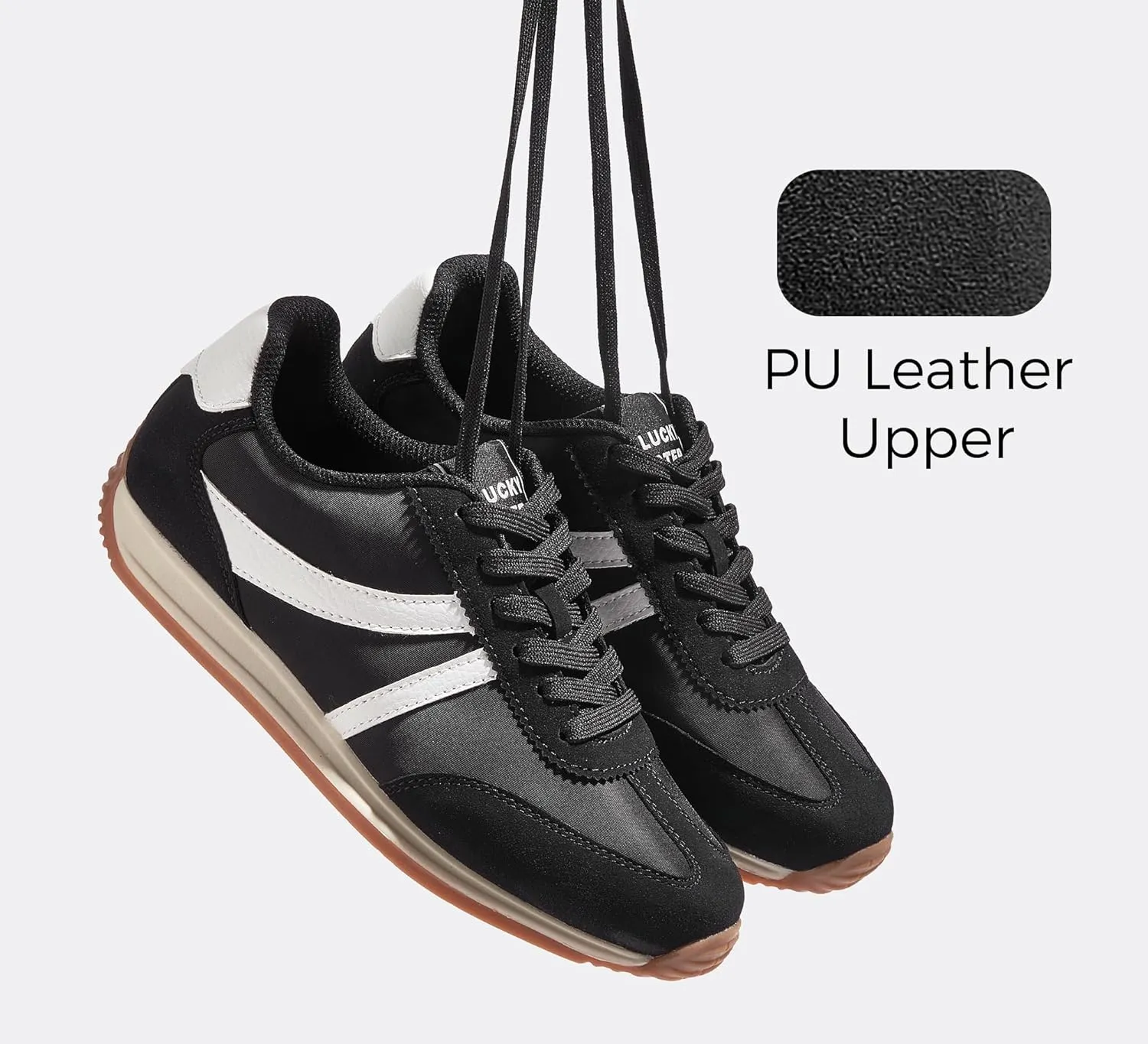 LUCKY STEP Women's Retro Fashion Sneakers Non Slip Comfortable Casual Running Shoes Breathable Classic Walking Trainers