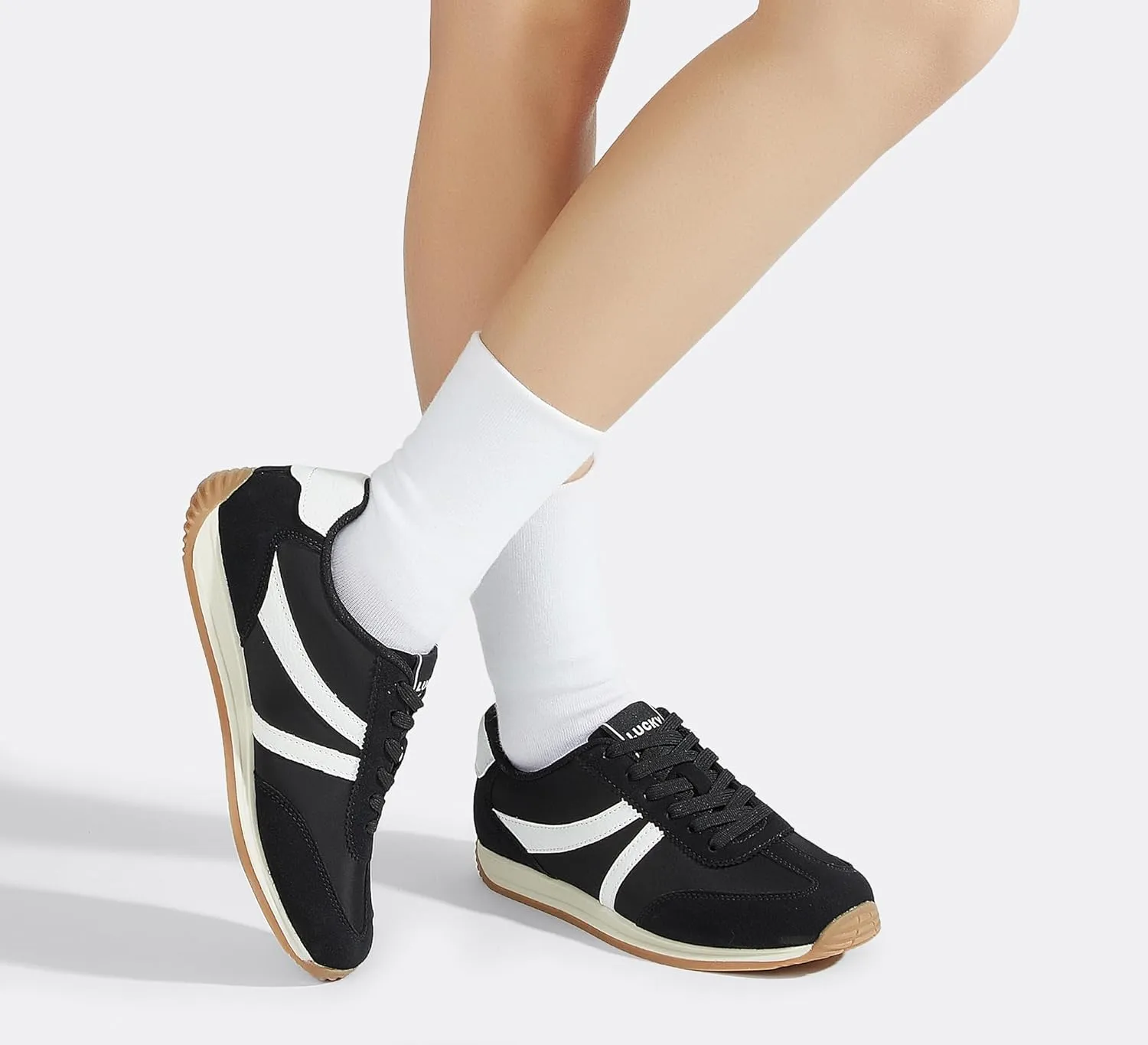 LUCKY STEP Women's Retro Fashion Sneakers Non Slip Comfortable Casual Running Shoes Breathable Classic Walking Trainers