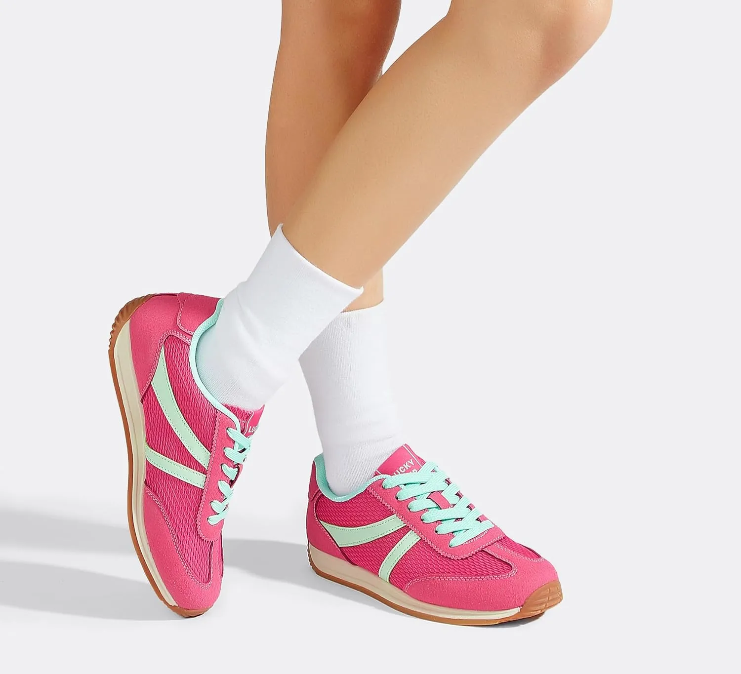 LUCKY STEP Women's Retro Fashion Sneakers Non Slip Comfortable Casual Running Shoes Breathable Classic Walking Trainers