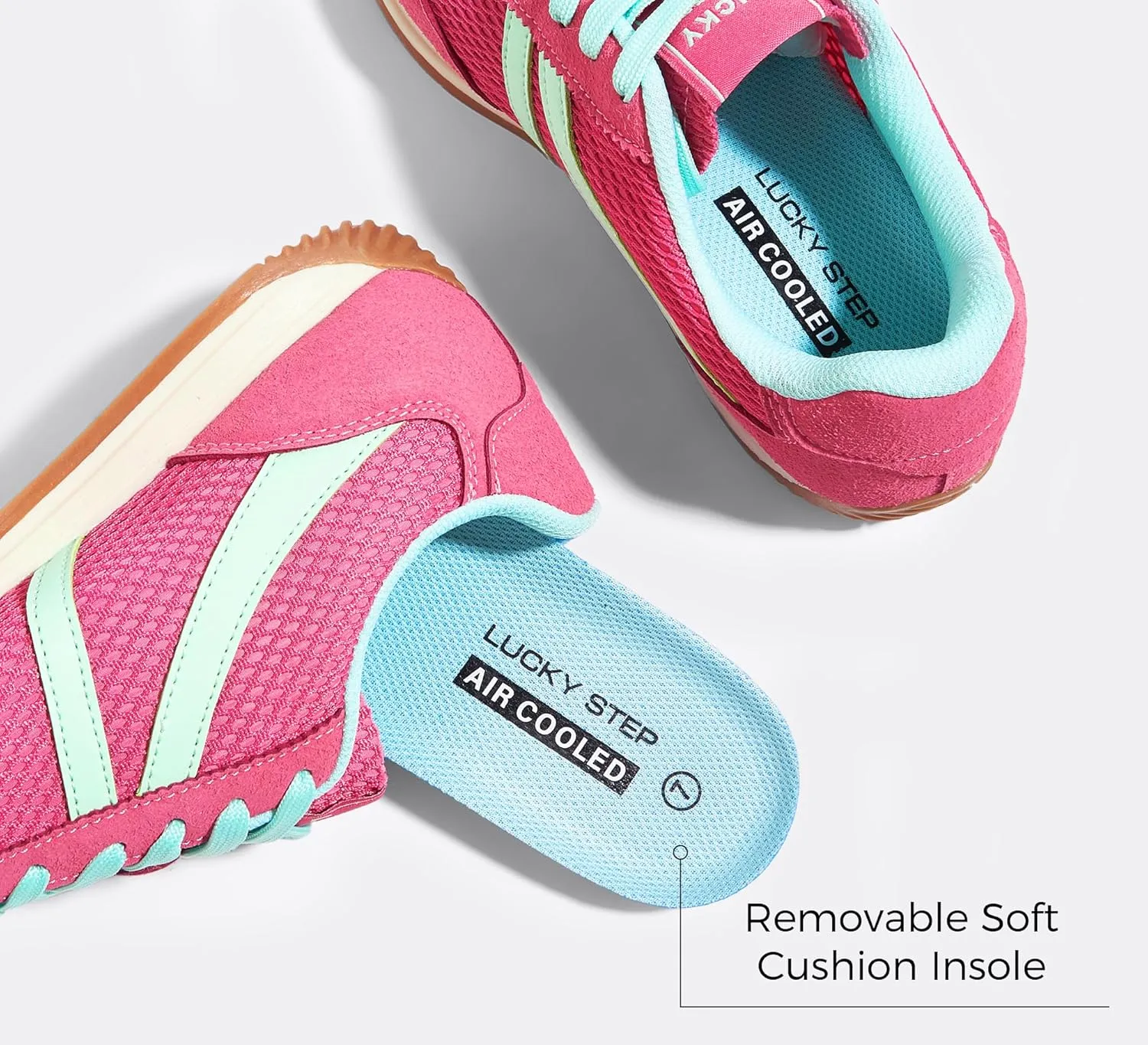 LUCKY STEP Women's Retro Fashion Sneakers Non Slip Comfortable Casual Running Shoes Breathable Classic Walking Trainers