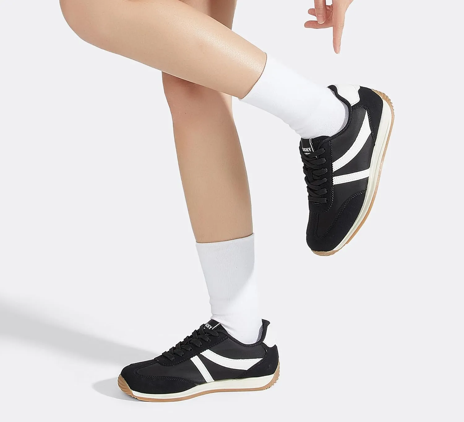 LUCKY STEP Women's Retro Fashion Sneakers Non Slip Comfortable Casual Running Shoes Breathable Classic Walking Trainers
