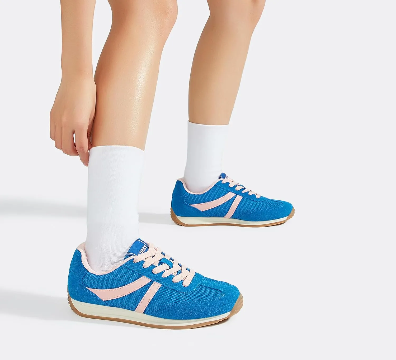 LUCKY STEP Women's Retro Fashion Sneakers Non Slip Comfortable Casual Running Shoes Breathable Classic Walking Trainers