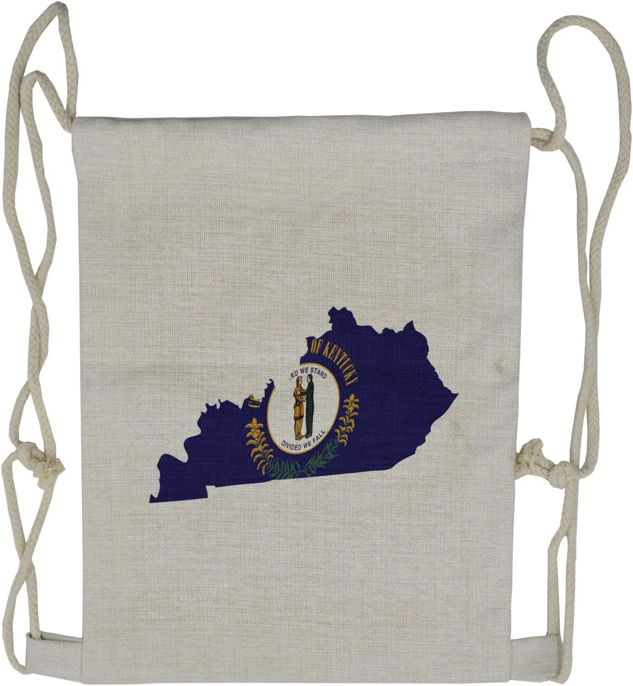 Lunarable Kentucky Drawstring Backpack, Bluegrass State Map Flag, Sackpack Bag