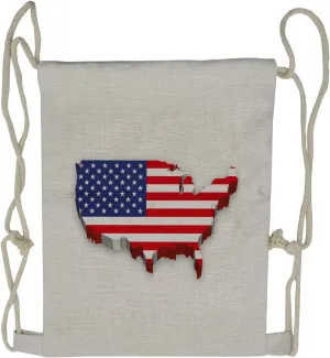 Lunarable USA Map Drawstring Backpack, America Continent, Sackpack Bag