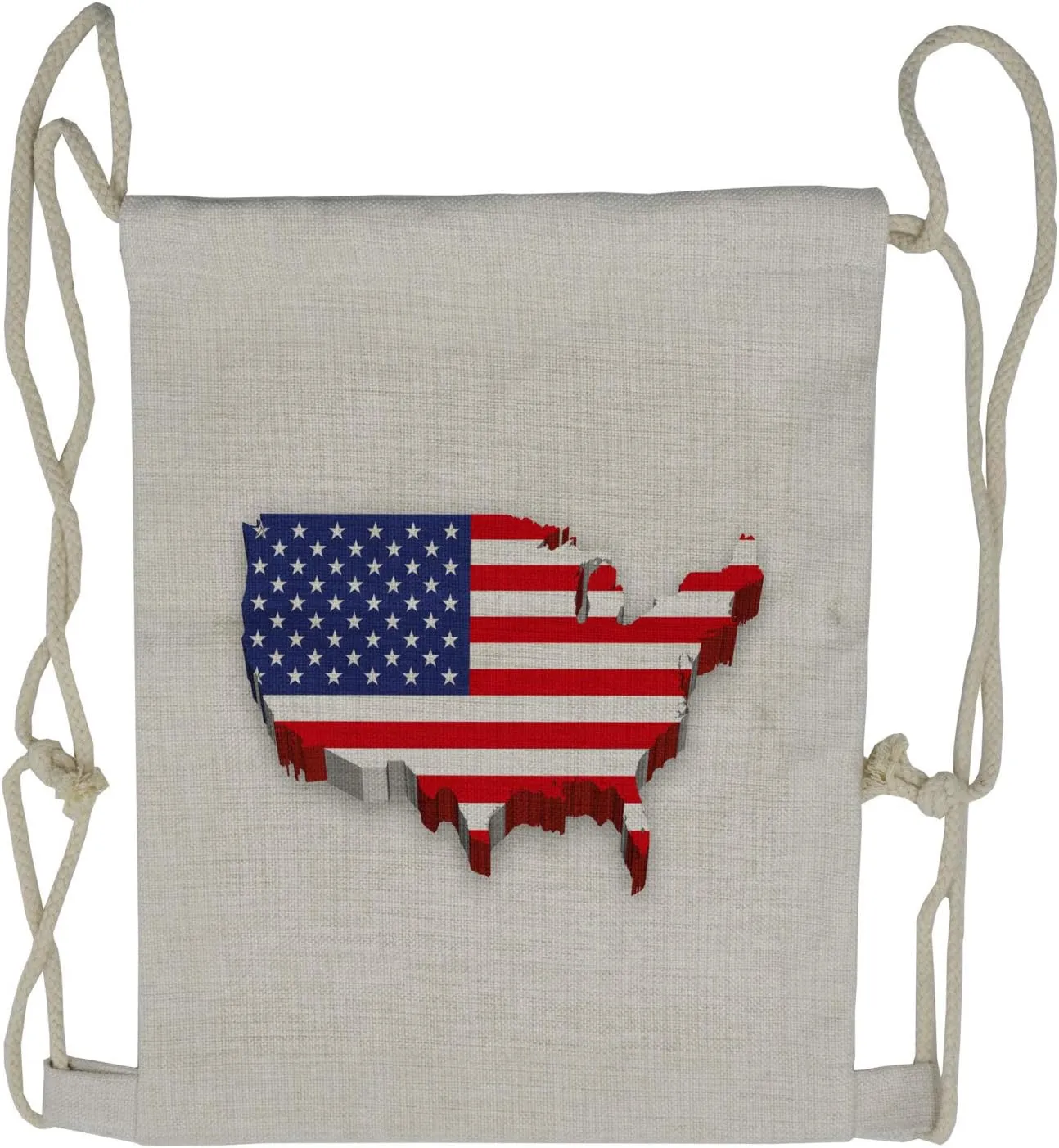 Lunarable USA Map Drawstring Backpack, America Continent, Sackpack Bag