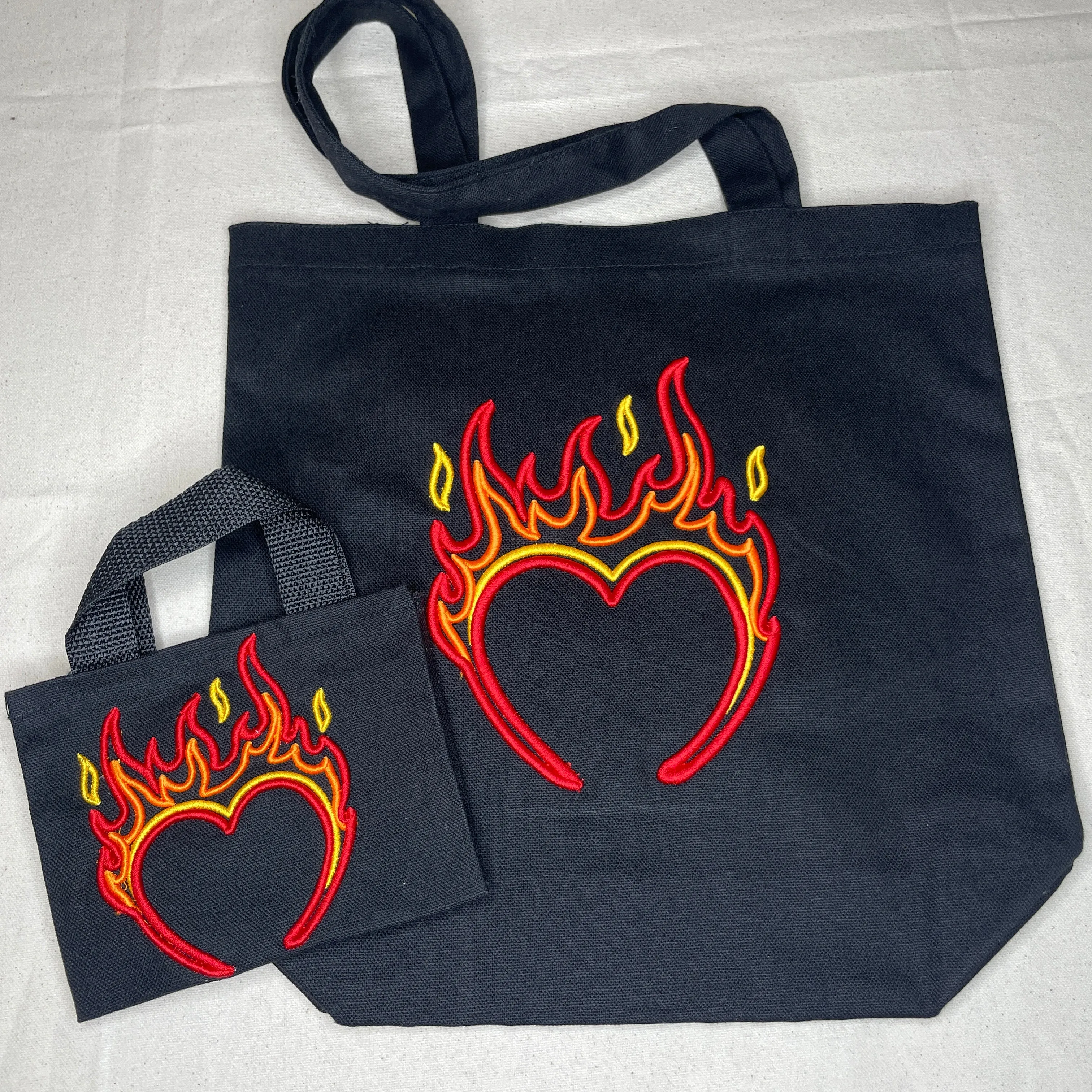 LUVR GRL IRL Burning Love Totes