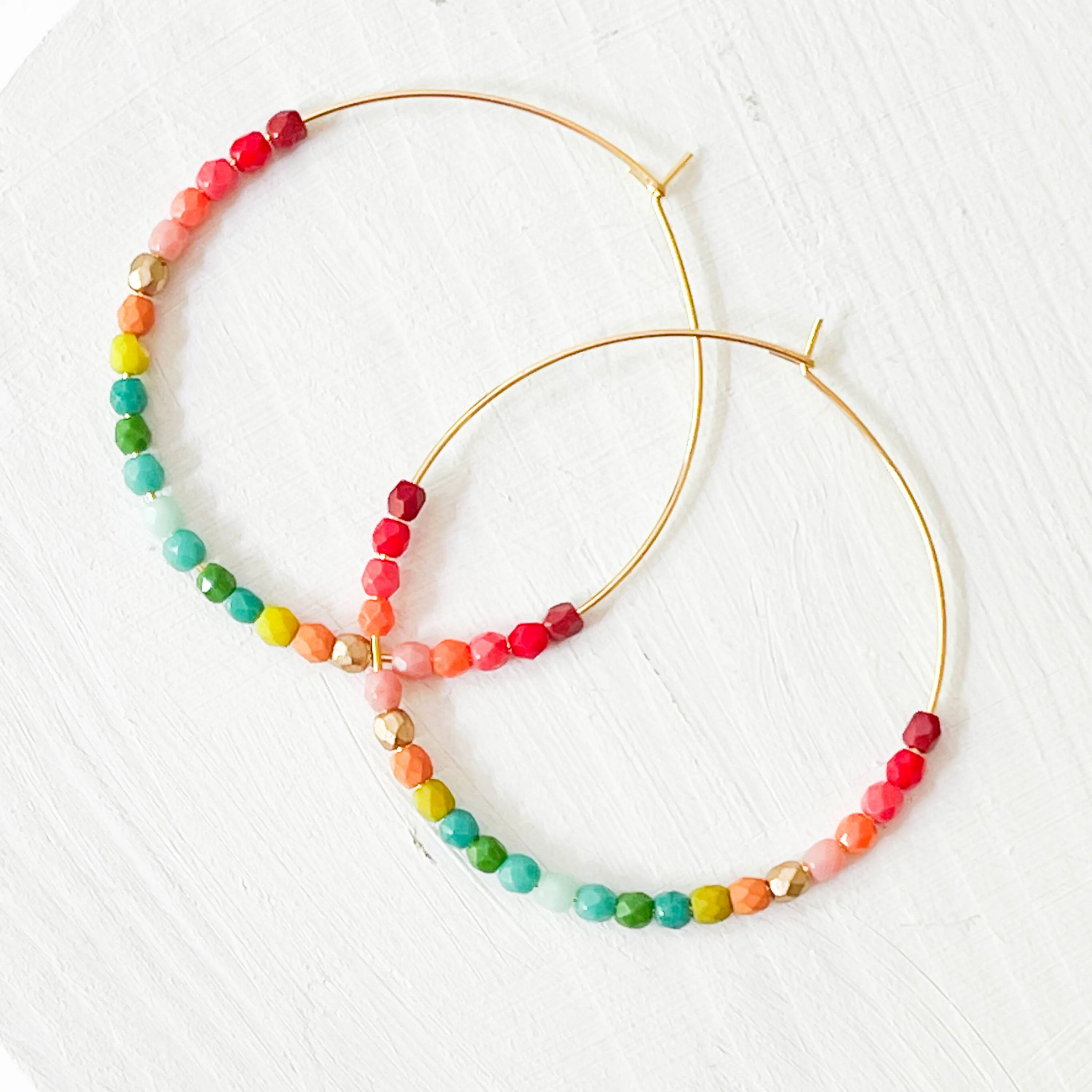 Lyric Large Beaded Hoop Earrings