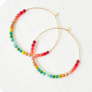 Lyric Large Beaded Hoop Earrings