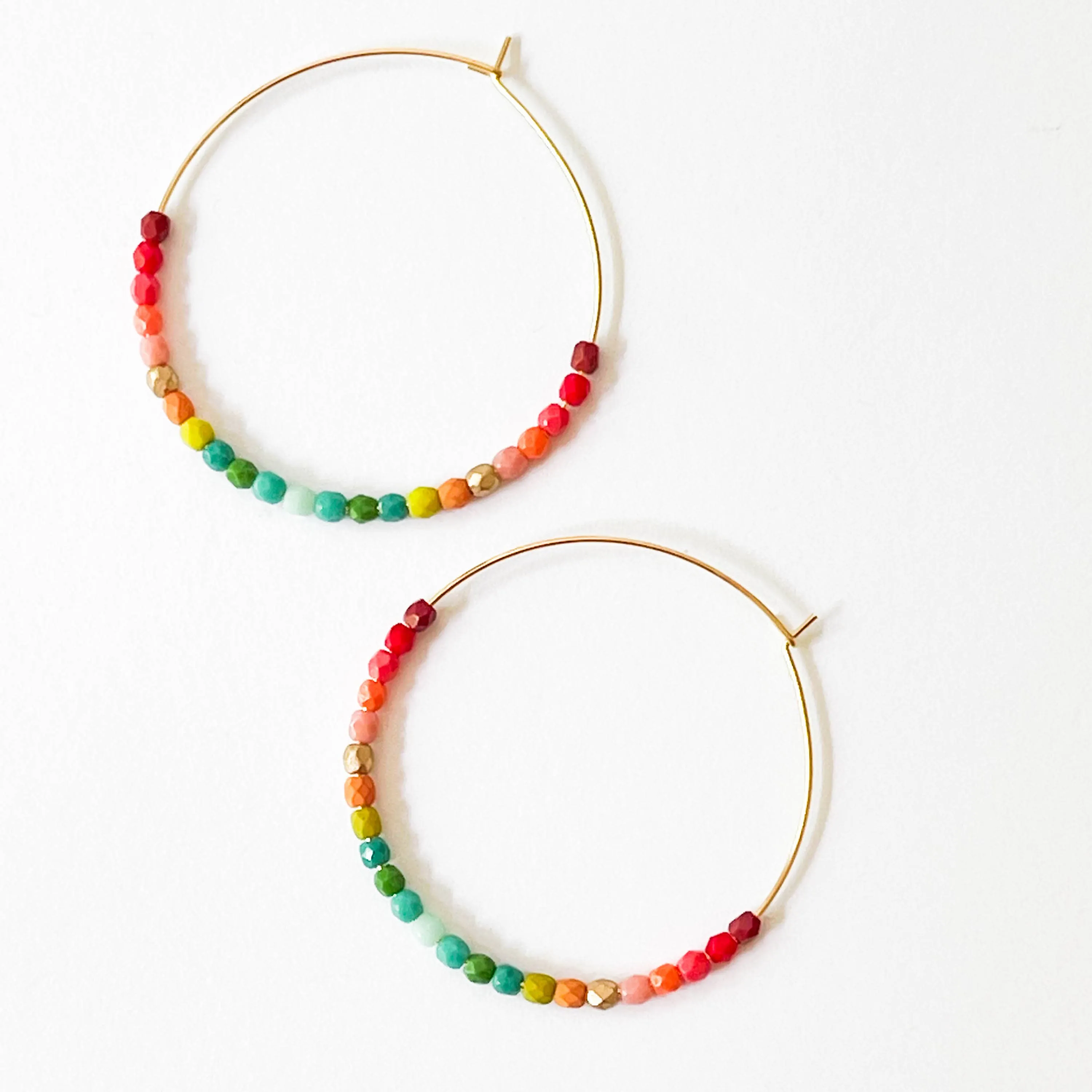 Lyric Large Beaded Hoop Earrings