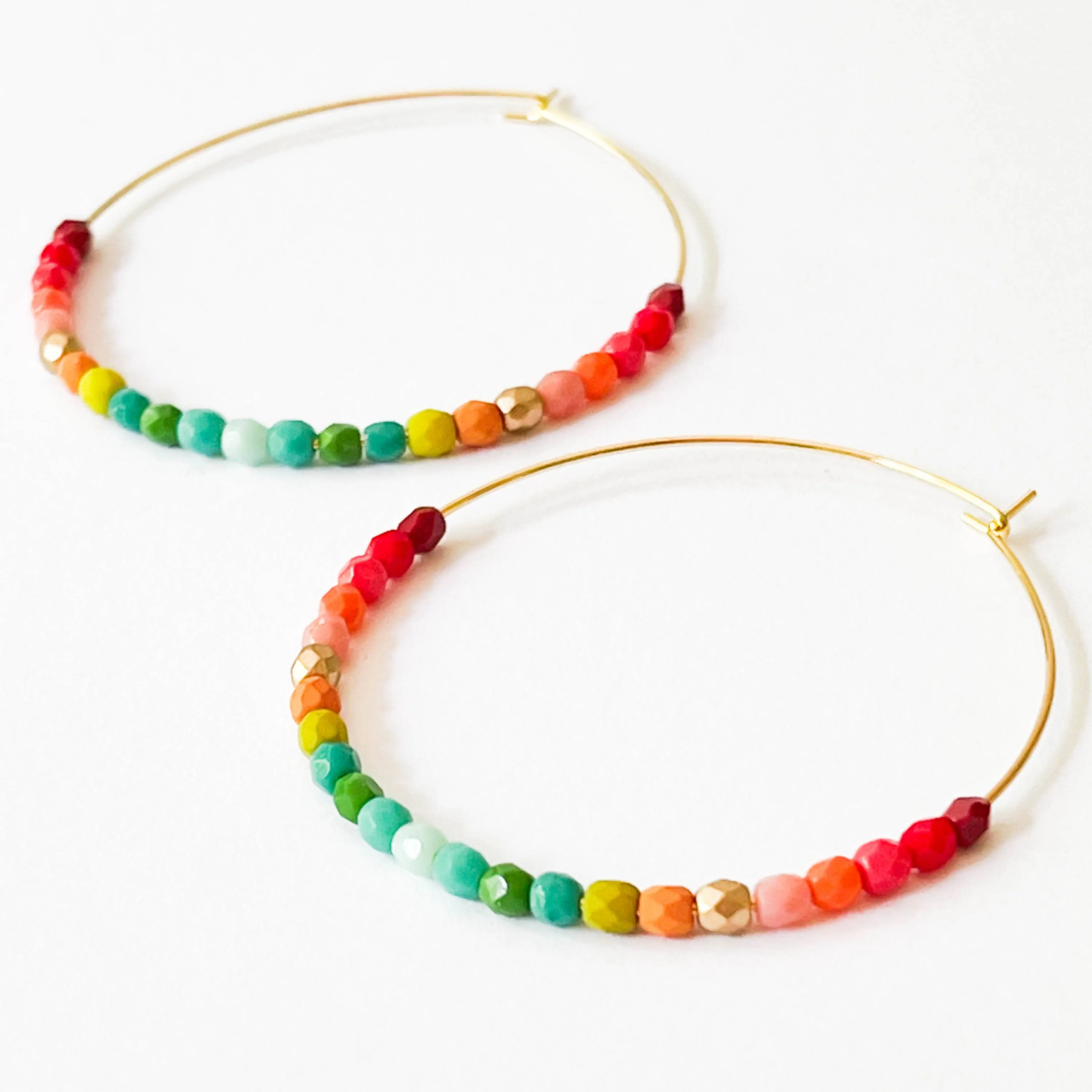 Lyric Large Beaded Hoop Earrings