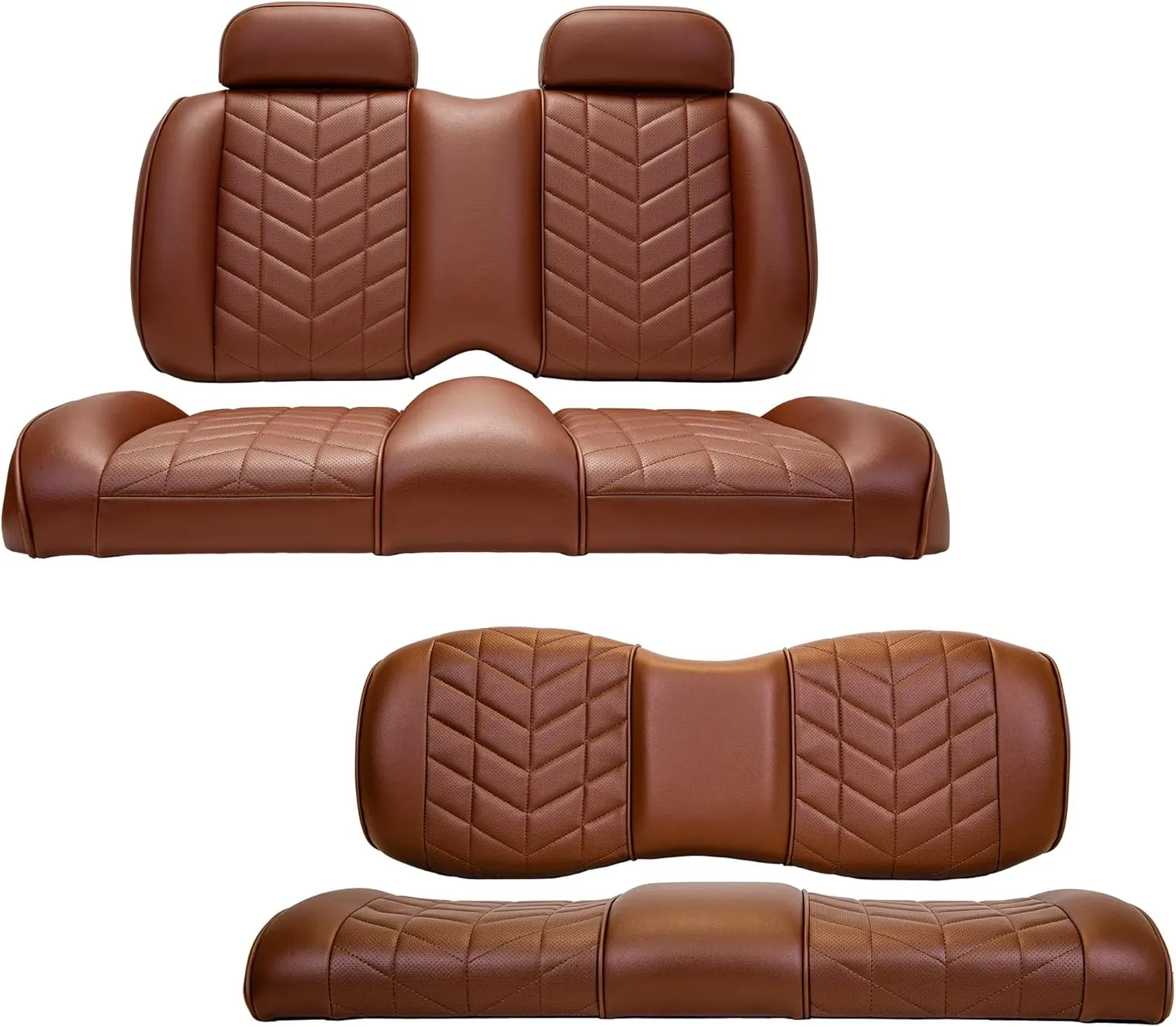 MADJAX Aviator Golf Cart Cushion Kit Compatible with Yamaha Drive2 (2017-Up) Models | Front & Rear Premium Seat Back & Bottom Assemblies | Coffee