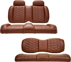 MADJAX Aviator Golf Cart Cushion Kit Compatible with Yamaha G29/Drive (2007-2016) Models | Front & Rear Premium Seat Back & Bottom Assemblies | Coffee