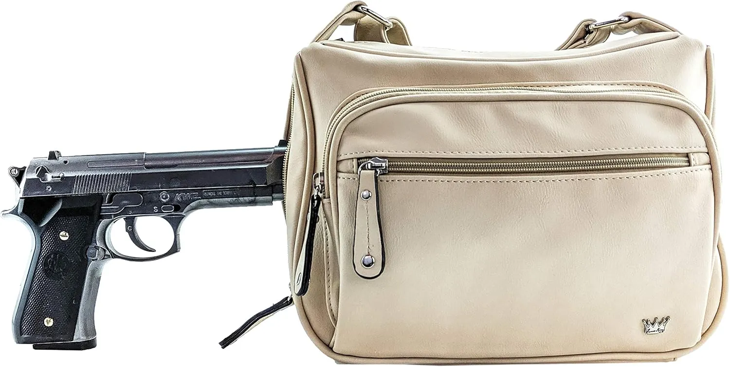 Magnum Concealed Carry Crossbody Handbag Gun Purse & Shoulder Bag with Adjustable Strap