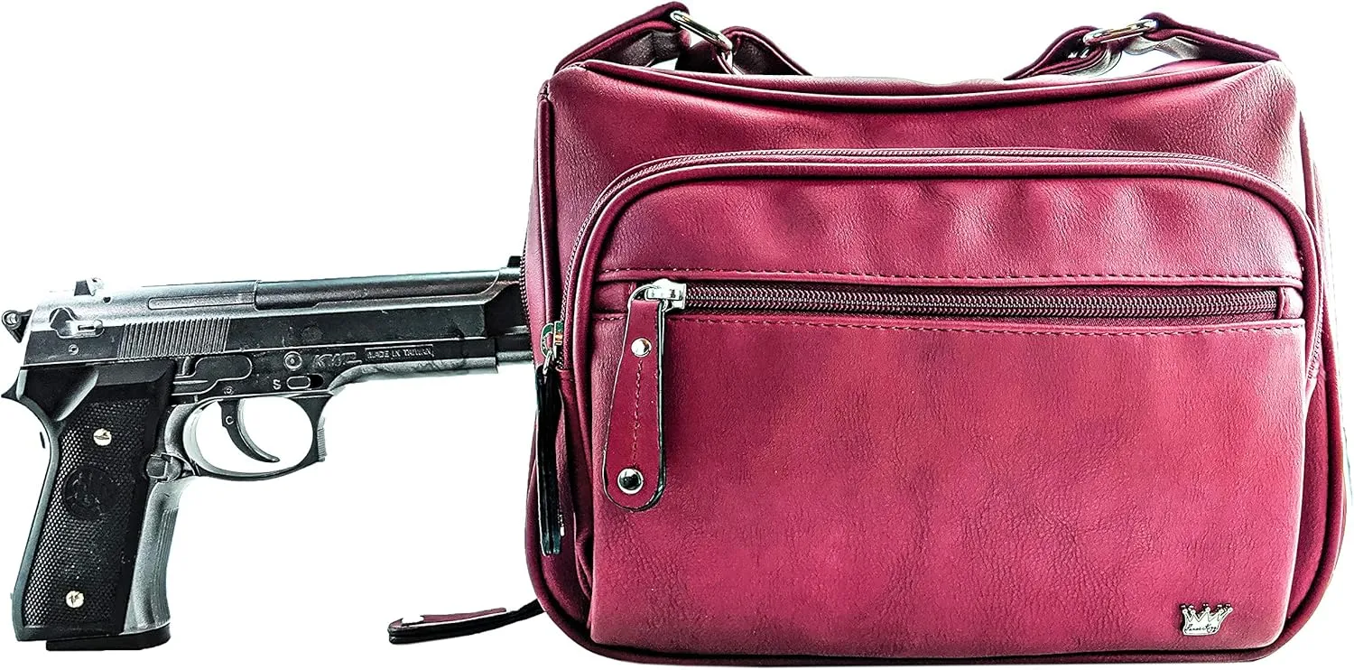 Magnum Concealed Carry Crossbody Handbag Gun Purse & Shoulder Bag with Adjustable Strap