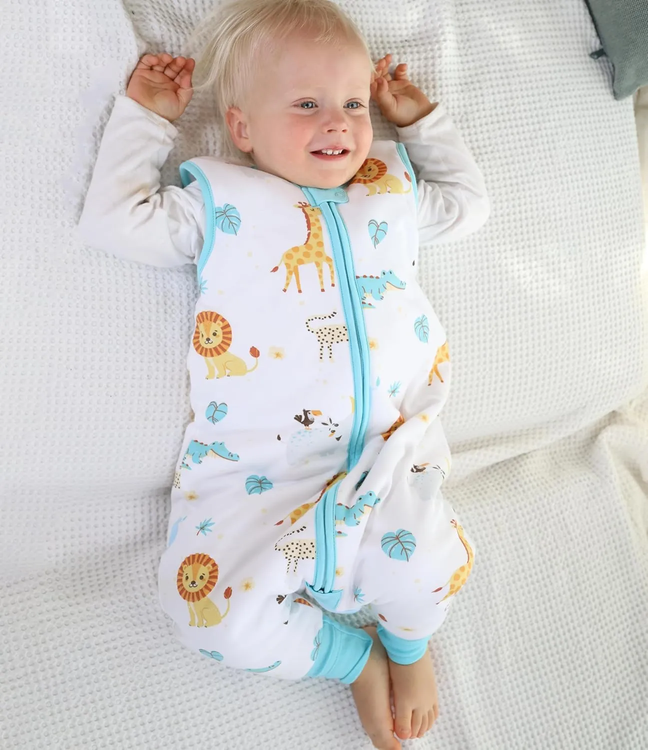 Mama Cheetah Toddler Sleep Sack with Feet 2T, 0.5 TOG Organic Cotton Baby Wearable Blankets with Legs, Baby Sleeping Bag for Walkers, Early Walker Medium