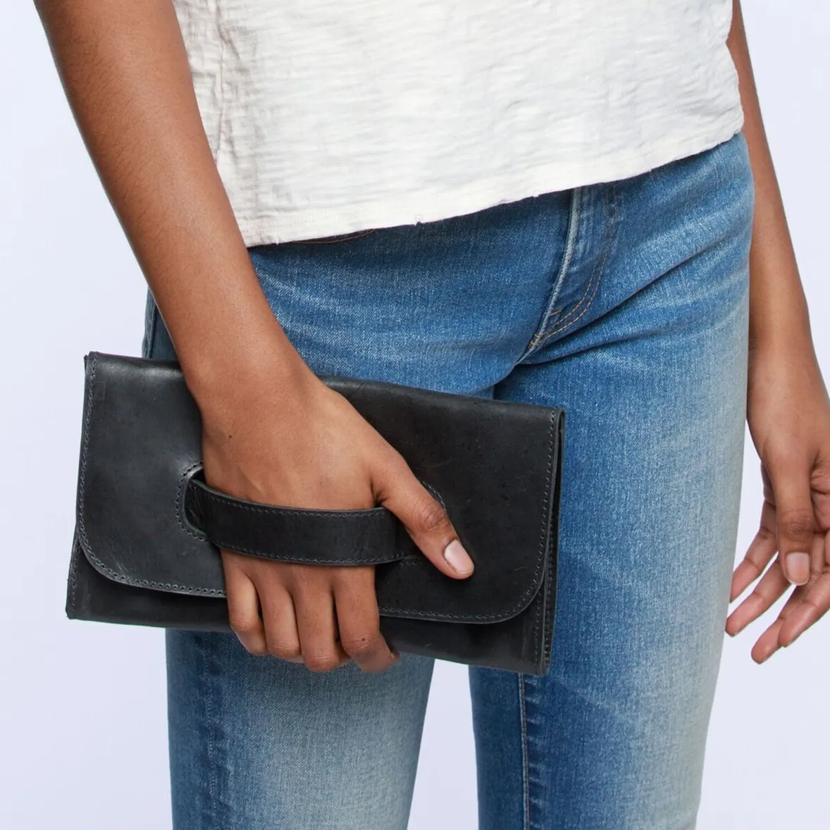 Mare Handled Leather Clutch