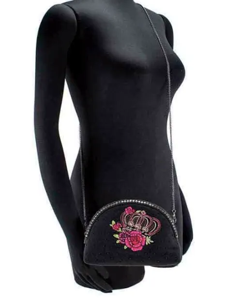 Mary Frances Queen of Everything Beaded Crossbody Makeup Bag